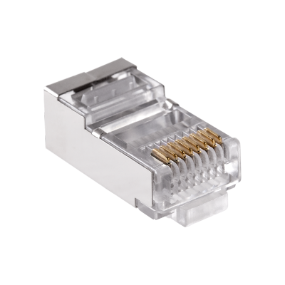 Wtyk telefon.  RJ45  8P 8C(drut)przelotowy CAT.5E ekranowany