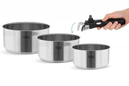Zestaw garnków z odłączaną rączką TEESA COOK EXPERT SINGLE HAND