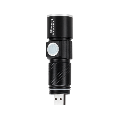 Latarka aluminiowa 3W Rebel (ZOOM, wtyk USB)