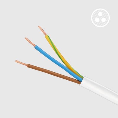 Przedłużacz 5 gniazd 3m typu niemieckiego z przełącznikiem (3x1,5mm) Rebel biały