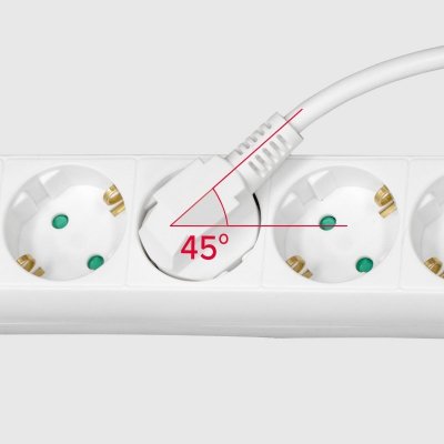 Przedłużacz 4 gniazda 2m typu niemieckiego z przełącznikiem (3x1,5mm) Rebel biały