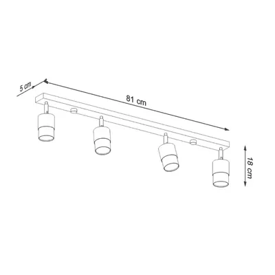 Plafon NERO 4 czarny/złoty