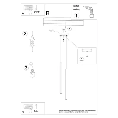 Lampa wisząca PASTELO 2 złota