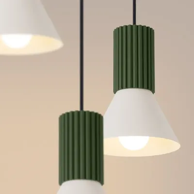 Lampa wisząca ESTRIA 3P beżowa/zielona oliwka