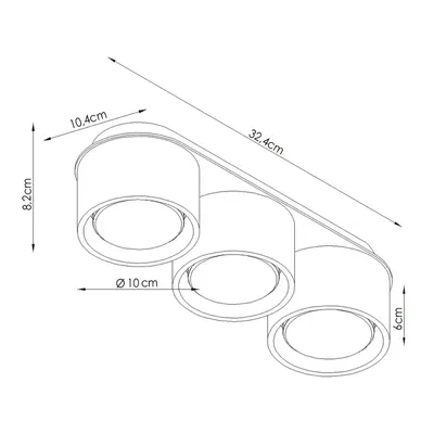 Plafon MODO 3 żółty Gx53