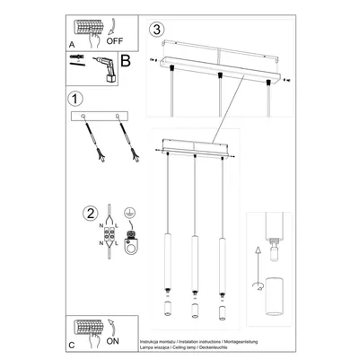 Lampa wisząca WEZYR 3 biała