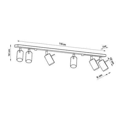Plafon RING 6L czerwony