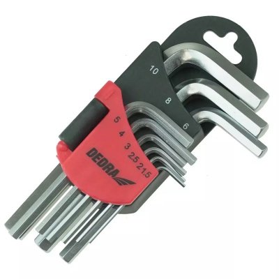 Klucze sześciokątne krótkie 1.5-10mm zestaw 9szt, CRV