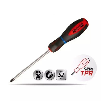 Wkrętak krzyżowy Phillips PH3x150mm, stal S2, uchwyt 3-mat.