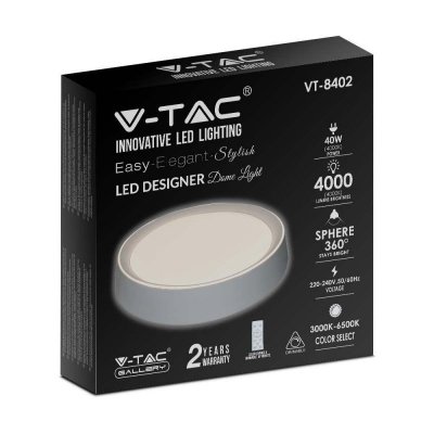 Oprawa sufitowa plafoniera V-TAC 40W LED pilot CCT fi.400 VT-8402 3000K-6500K 4000lm
