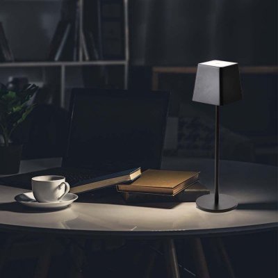 Lampka stołowa nocna V-TAC 2W LED 36cm ładowanie ściemnianie IP54 czarna VT-7563 3000K 200lm