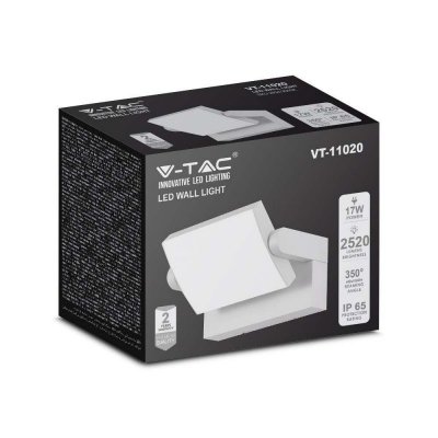 Projektor Oprawa Elewacyjna V-TAC 17W LED Biała IP65 VT-11020 4000K 2520lm