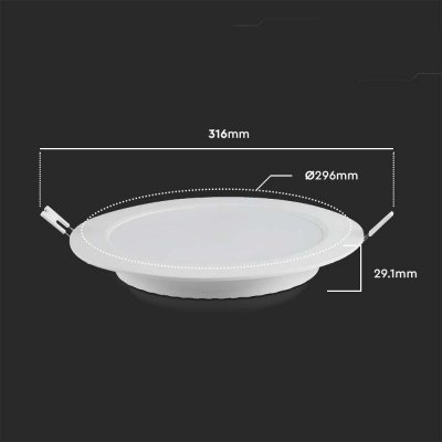 Panel LED V-TAC wpuszczany premium downlight 24W okrągły fi300 VT-61024 3000K 2500lm