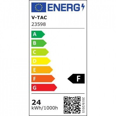 Oprawa sufitowa plafoniera V-TAC 24W LED okrągły 240x38mm IP54 VT-80024 6500K 2500lm
