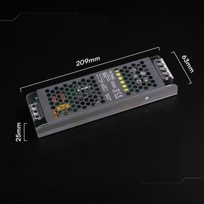 Zasilacz do LED modułowy montażowy SLIM V-TAC 150W 12V 12.5A IP20 filtr EMI VT-13150-S