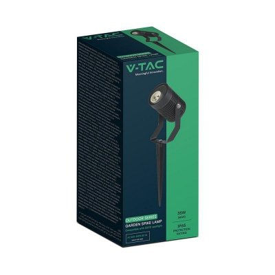 Oprawa gruntowa ogrodowa wbijana aluminium GU10 czarna IP65 VT-44005 3 lata gwarancji