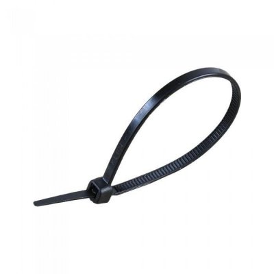 Opaski zaciskowe V-TAC 2.5x200mm czarna 8kg Nylon66 (opak. 100szt)