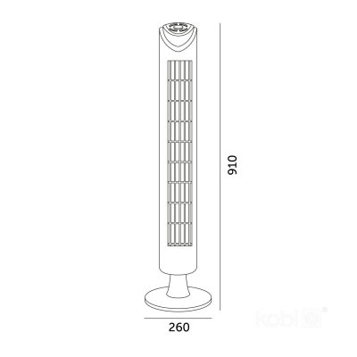 Wentylator wieżowy LISSE 2 ST 45W czarny Kobi Windstar