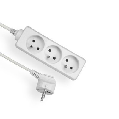 Przedłużacz 3gn/5m/Zu/1,5mm biały Elgotech