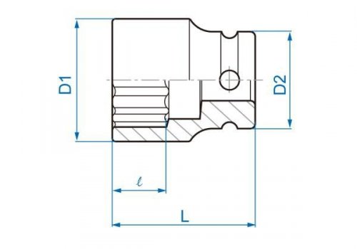 NASADKA KRÓTKA UDAROWA 1/2&quot; 27mm x 44mm, 12-kąt King Tony