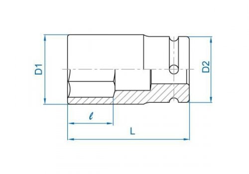 NASADKA KRÓTKA UDAROWA CIENKOŚCIENNA 3/4&quot; 29mm x 80mm, 6-kąt King Tony