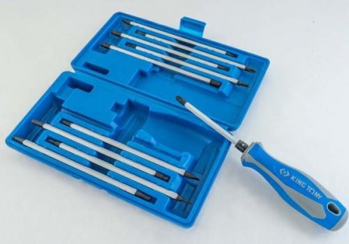 ZESTAW WKRĘTAKÓW Z WYMIENNYMI GROTAMI 11 cz. MIX: TORX, HEX, PŁASKIE, PH, PZ King Tony