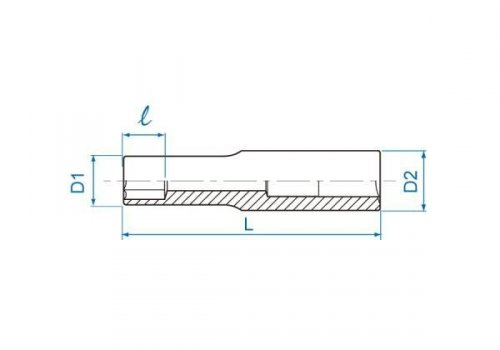NASADKA DŁUGA GWIAZDKOWA 1/4&quot; E-TORX E7 x 50mm, Cr-V King Tony