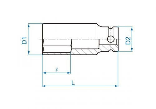 NASADKA DŁUGA UDAROWA 1/2&quot; CALOWA 7/8&quot; x 80mm, 6-kąt King Tony