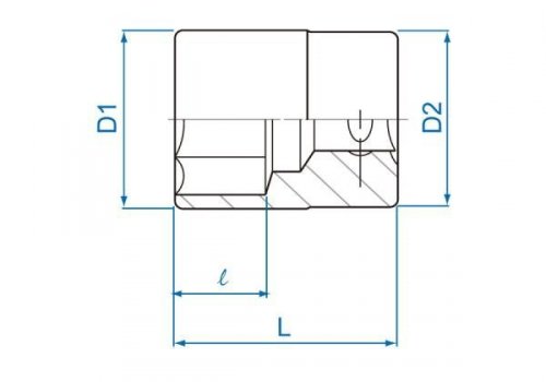 NASADKA KRÓTKA 3/8&quot; CALOWA 19/32&quot; x 29mm 6-kąt. Cr-v King Tony
