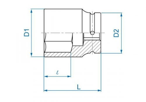 NASADKA DŁUGA UDAROWA 1&quot; CALOWA 1-1/4&quot; x 90mm, 6-kąt King Tony