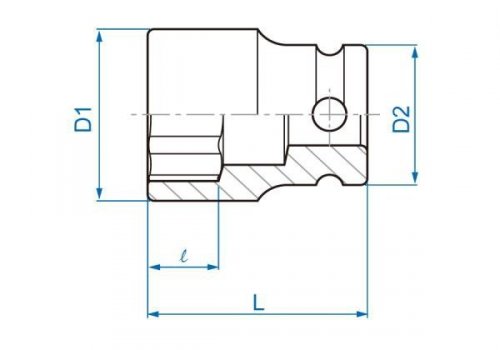 NASADKA KRÓTKA UDAROWA 1/4&quot; 7mm x 23mm, 6-kąt King Tony