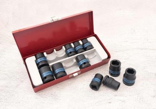 ZESTAW NASADEK UDAROWYCH 1/2&quot; 11cz. KRÓTKIE 6-kąt. 10 - 21mm, KASETA King Tony