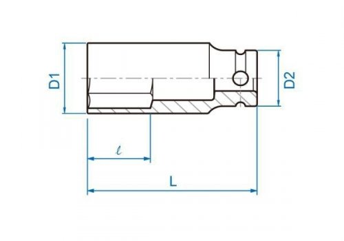 NASADKA DŁUGA UDAROWA 3/8&quot; 12mm x 65mm, 6-kąt King Tony
