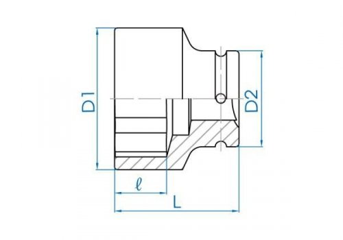 NASADKA KRÓTKA UDAROWA 1-1/2&quot; 55mm x 93mm, 6-kąt King Tony