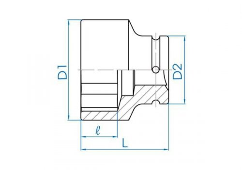 NASADKA KRÓTKA UDAROWA 1-1/2&quot; 38mm x 80mm, 6-kąt King Tony