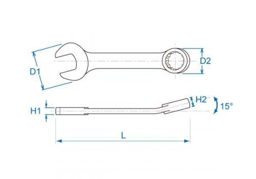 KLUCZ PŁASKO-OCZKOWY KRÓTKI 9mm x 90mm King Tony