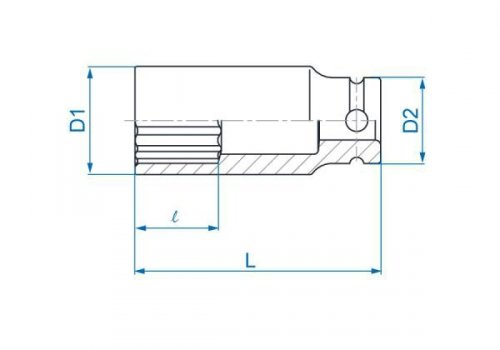 NASADKA DŁUGA UDAROWA 1/2&quot; 24mm x 80mm, 12-kąt King Tony