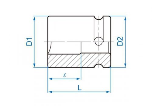 NASADKA UDAROWA 3/4&quot; 21mm x 53mm, 4-kątna King Tony
