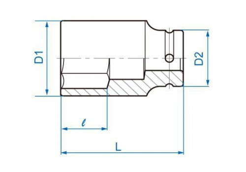 NASADKA DŁUGA UDAROWA 3/4&quot; CALOWA 1-3/16&quot; x 90mm, 6-kąt. King Tony