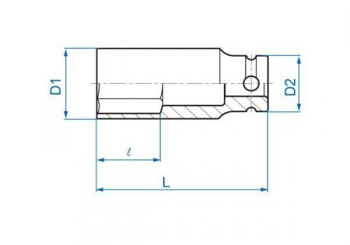 NASADKA DŁUGA UDAROWA 1/2&quot; 25mm x 80mm, 6-kąt King Tony