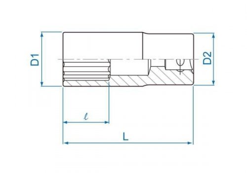 NASADKA DŁUGA 1/2&quot; 27mm x 77mm 12-kąt Cr-V King Tony