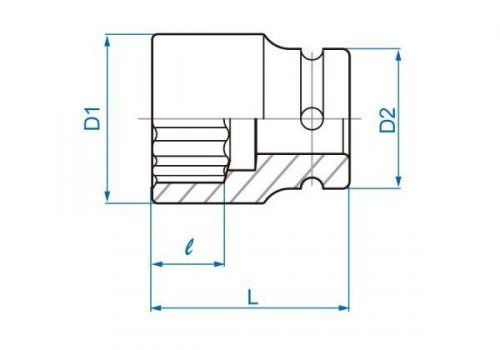 NASADKA KRÓTKA UDAROWA 3/4&quot; 23mm x 50mm, 12-kąt. King Tony