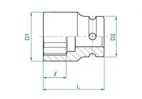 NASADKA KRÓTKA UDAROWA LEKKA 3/4&quot; 27mm x 53mm, 6-kąt King Tony