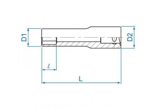 NASADKA DŁUGA CIENKOŚCIENNA 3/8&quot; 10mm x 65mm 6-kąt, DO ŚWIEC ŻAROWYCH, CHROM King Tony