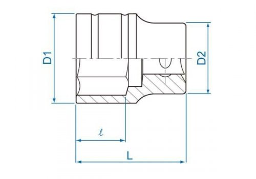 NASADKA KRÓTKA 1/2&quot; 24mm x 42mm, 6-kąt. Cr-v King Tony
