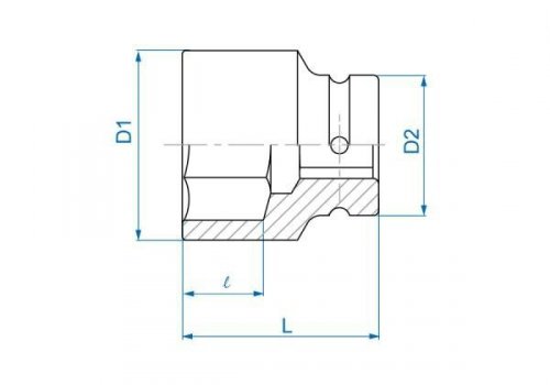NASADKA KRÓTKA UDAROWA 1&quot; CALOWA 3/4&quot; x 58mm, 6-kąt King Tony
