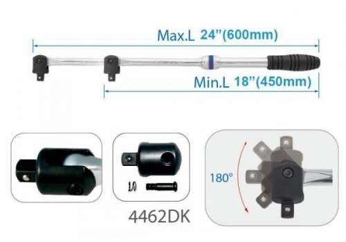 POKRĘTŁO TELESKOPOWE ŁAMANE 1/2&quot; 450 - 650mm King Tony