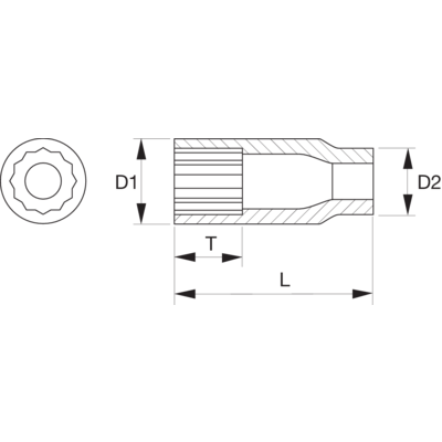 Nasadka 3/8&quot; 12-kątna 5/8&quot; wydłużona SB BAHCO