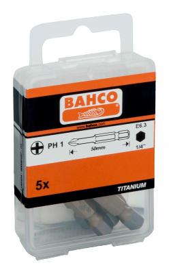 Bit udarowy 1/4&quot; powlekany TIN PH1x50 mm, 5 szt. BAHCO