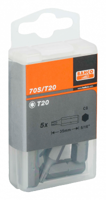 Bit 5/16&quot; do śrub TORX T20x35 mm, 5 szt. BAHCO